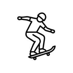 Vector Illustration of a Skateboarder Performing an Ollie Trick