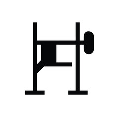 Silhouette of a Woman with Loaded Barbell at Squat Rack for Fitness Advertisement