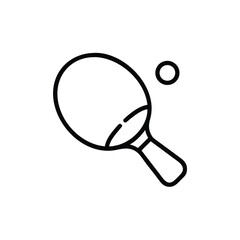Minimalist Table Tennis Paddle and Ball Illustration for Sport or Recreation Design