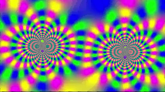Vibrant Psychedelic Spiral Pattern, Multicolor Digital Illusion