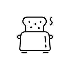 Toaster Icon with Toast Popping Out Kitchen Appliance Illustration Design