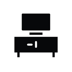 TV Stand with Rectangular Screen and Cabinet Below Vector Design Illustration