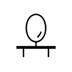 Elegant Vanity Table with Oval Mirror Vector Illustration for Interior Design