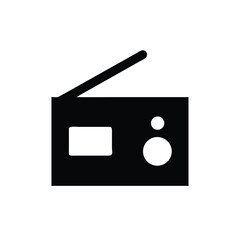 Vintage Radio or Speaker Silhouette Design for Banner or Advertisement Use