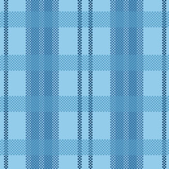 seamless plaid pattern showcases a vibrant light blue base with bold  blue and light blu intersecting stripes. The crisp and modern contrast makes ideal for youthful clothing, dynamic digital designs.