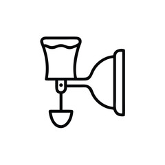 Wall Mounted Sconce Light Outline Vector Illustration for Interior Design Elements