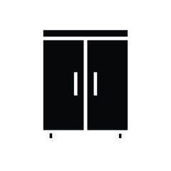 Vector illustration of a wardrobe with two doors and vertical handles