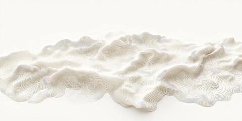 Obraz premium Minimalist topographical contour line graphic on a white plane, abstract topographic background showing elevation with smooth rounded shapes