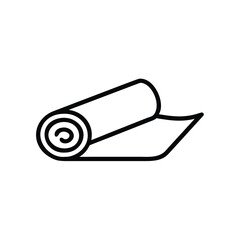 Minimalist Yoga Mat Rolled Up Clean Lines Vector Illustration for Wellness Designs