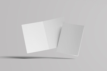 A realistic layout of the brochure for the presentation of the cover.  format A4 and A5 on a gray background. Set.