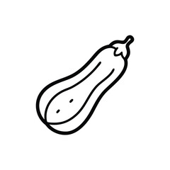 Zucchini Outline Vector Graphic with Subtle Blossom End Detail Design