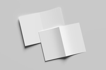 A realistic layout of the brochure for the presentation of the cover.  format A4 and A5 on a gray background. Set.