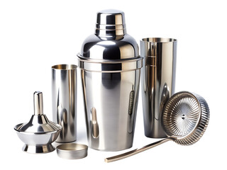  cocktail shaker beverage mixing equipment isolated on white background PNG, AI GENERATED