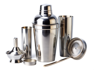    cocktail shaker beverage mixing equipment isolated on white background PNG, AI GENERATED