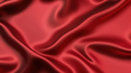 Fototapeta premium Crimson satin fabric with soft, flowing folds creates a luxurious and elegant textured backdrop for various design applications