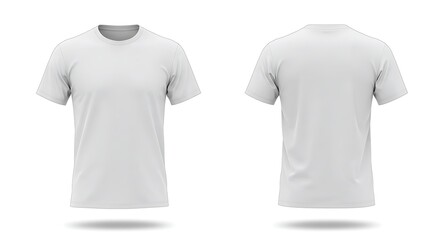 "Blank White T-Shirt Front and Back View Mockup for Apparel Design"