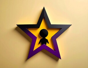 Abstract star graphic with person inside