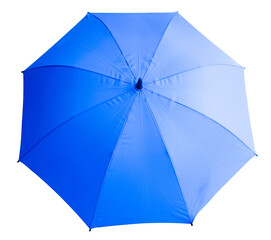 A single blue umbrella isolated on white background.