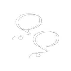Continuous single one line drawing of speech bubbles line art vector illustration.