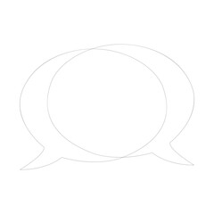 Continuous single one line drawing of speech bubbles line art vector illustration.