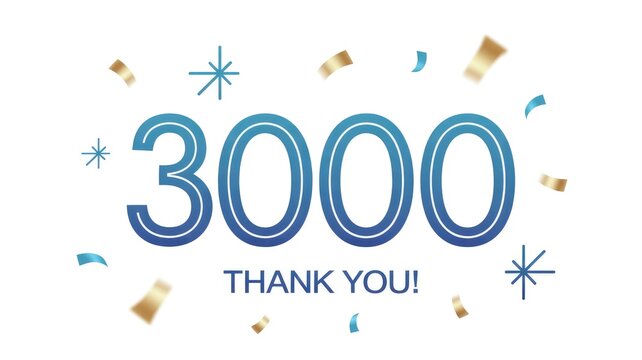3000 Followers Thank You Celebration Graphic Design