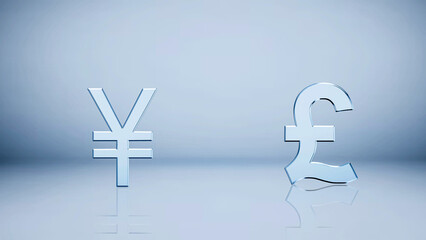3d sign of euro and Chinese yuan and in a isolated background. Concept of business and exchange rate of in market