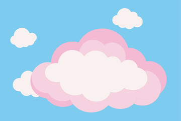 pink clouds on blue background