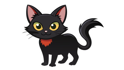 Obraz premium black and white cat cartoon