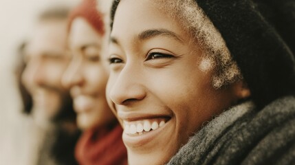 Diverse Group Chatting in Warm Vintage Light