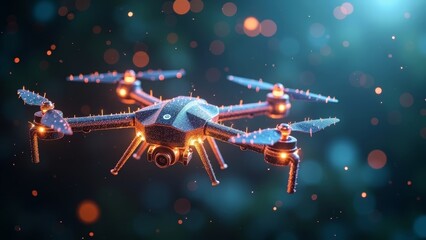 Red drone swarm technology scene