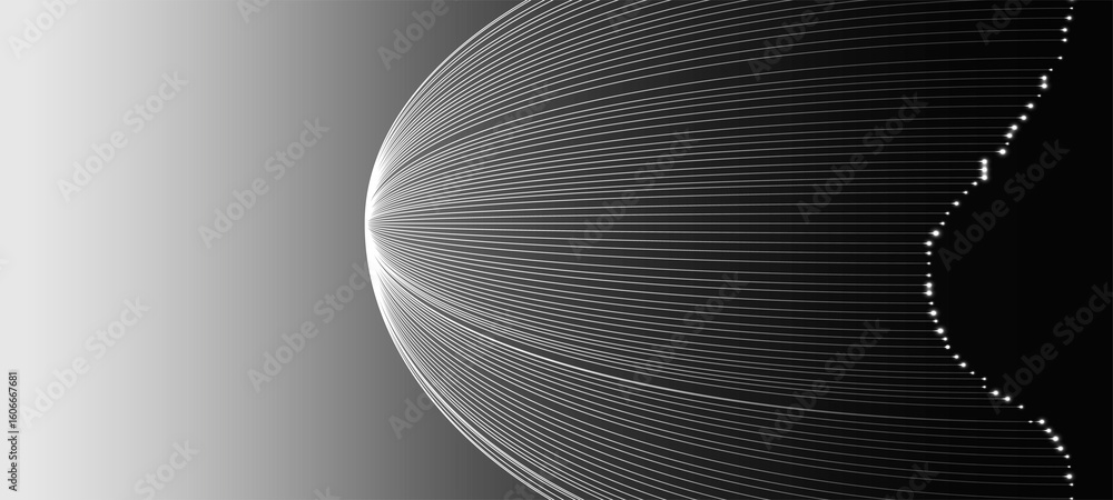 Fototapete abstract digital landscape with dynamic lines and innovative visual elements related to mathematics,