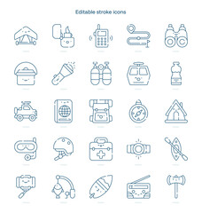 Adventure stroke icon. Adventure line icon set. editable stroke icon pack