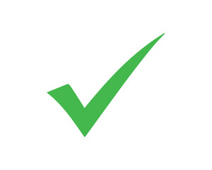 Green Check Mark Symbol Tick Sign Approval Icon Success Shape Right Choice Vector Illustration