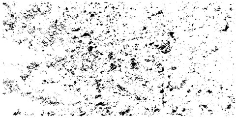 Black and white noise paper dust. Distressed Dirty rough overlay texture. Black grunge texture on transparent backdrop background. Scratches on a white background.	