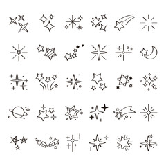 별 라인 드로잉 벡터 일러스트