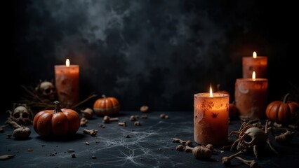 Halloween shadow background with skull and bone shapes