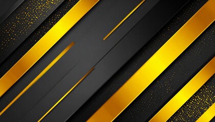 eometric abstract design with diagonal black and metallic gold stripes, alternating matte and reflective textures