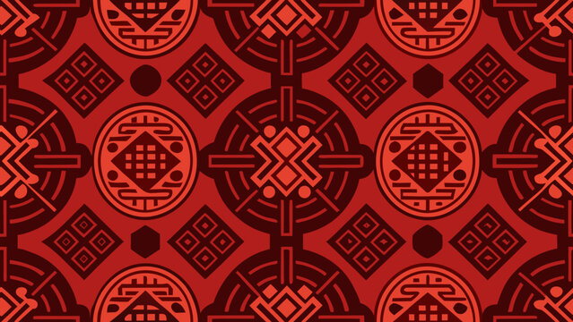 dark red colors seamless patterned chinese motif geometrical designs backgrounds for Modern stylish texture, Repeating geometric tiles, fabric printing, birthday invitations, colours, elegant, 