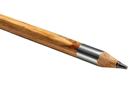 Writing tool close-up office desk photography indoor macro view. Isolated on transparent background, png.