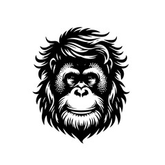 Fototapeta premium A detailed orangutan face illustration isolated on white background