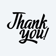 Thank you lettering on a isolated white background
