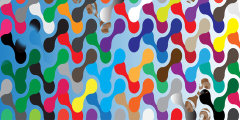 Abstract metaballs Vector illustration. Minimal circles and lines. Metaball structure.