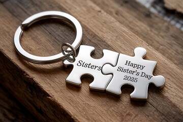 Sisterhood puzzle piece keychain gift for sisters