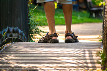 Man walking on a path, helathy activity to make exercice