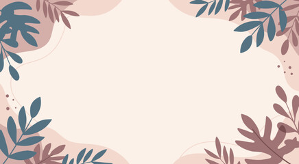 Elegant botanical frame with soft colors for invitations and branding projects