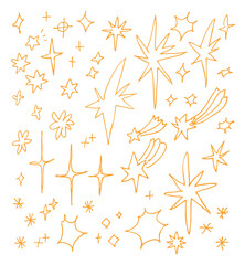 손으로 그린 반짝이 일러스트