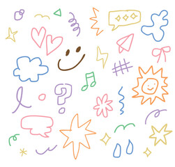 귀여운 손그림 낙서 일러스트