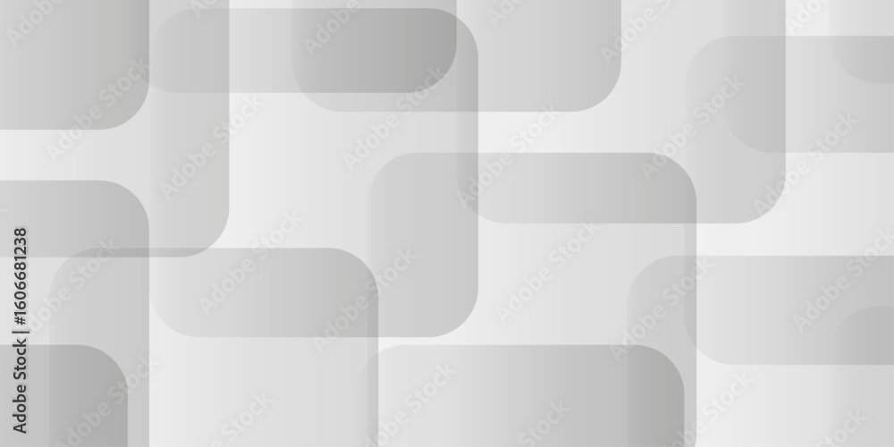 Poster modern abstract white background design with layers of textured white transparent material, minimal 