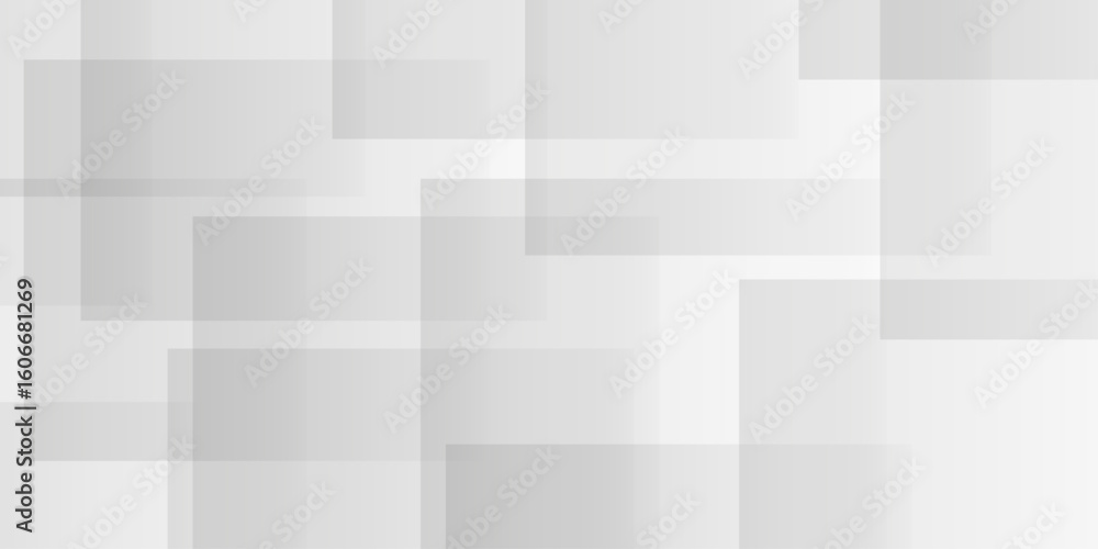 Poster modern abstract white background design with layers of textured white transparent material, minimal 