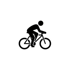 Obraz premium A stylized silhouette of a person riding a bicycle, symbolizing outdoor activity and healthy living.
